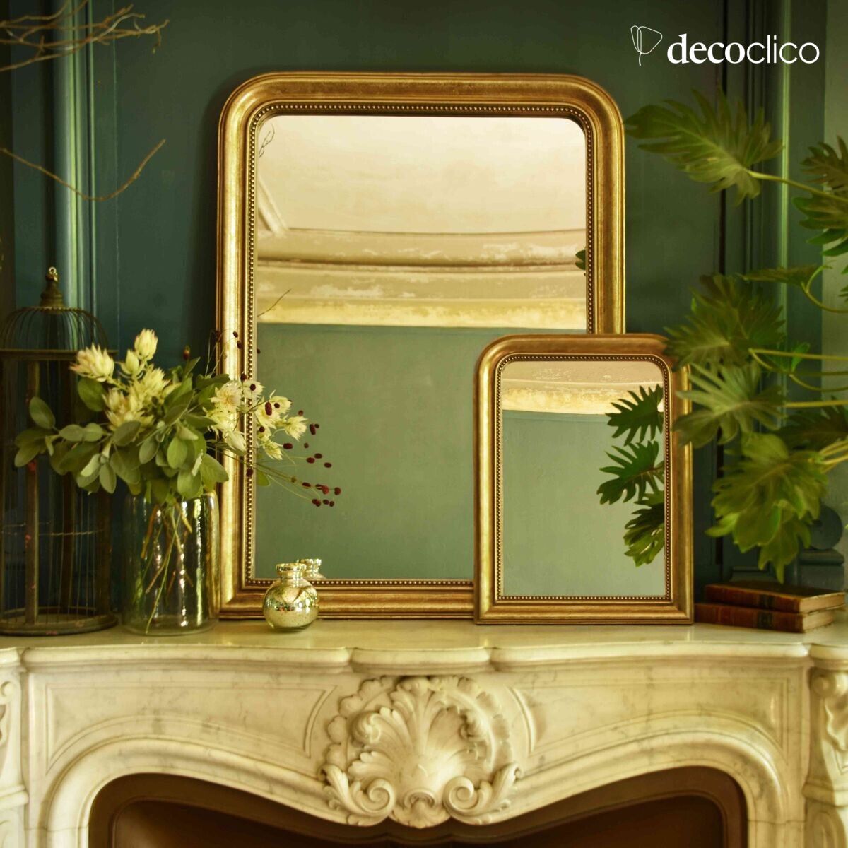 Miroir trumeau doré 75 x 100 cm  Manderley