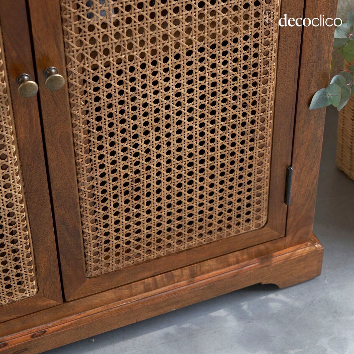 Mueble aparador de mango y mimbre de ratán 2 puertas Georges