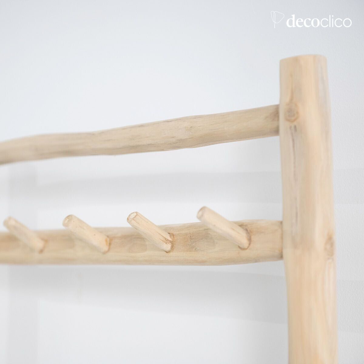 Mueble de entrada de madera de teca y junco de mar Pepper