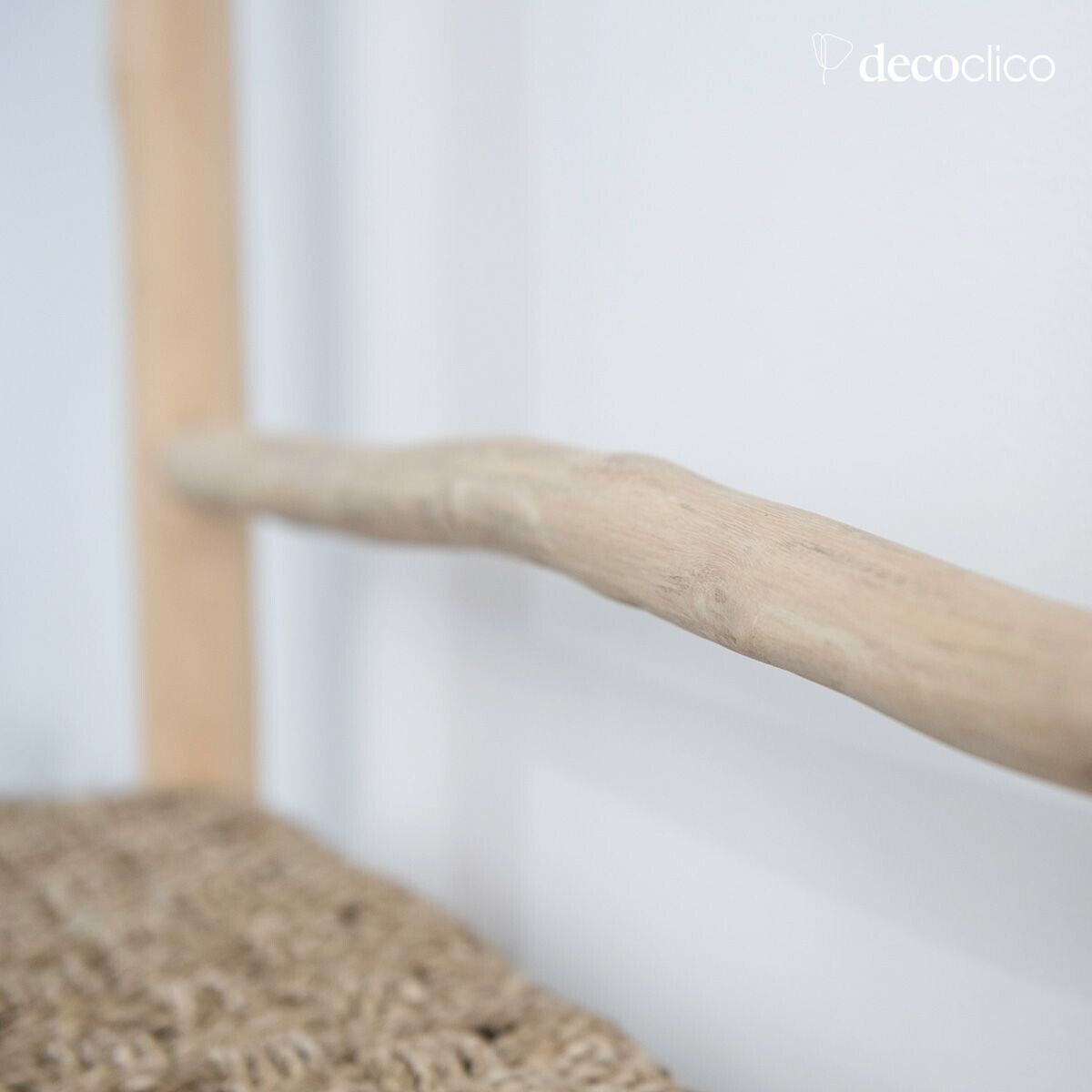 Mueble de entrada de madera de teca y junco de mar Pepper