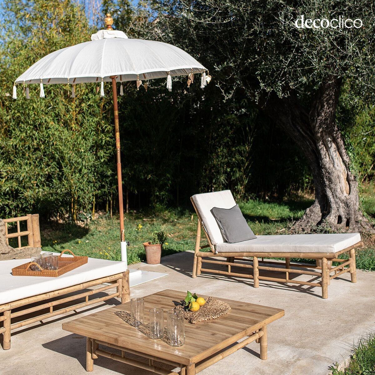 Natural bamboo deckchair Taman