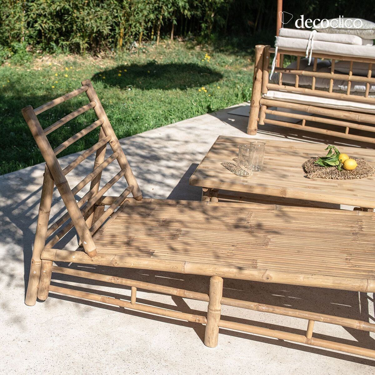 Natural bamboo deckchair Taman