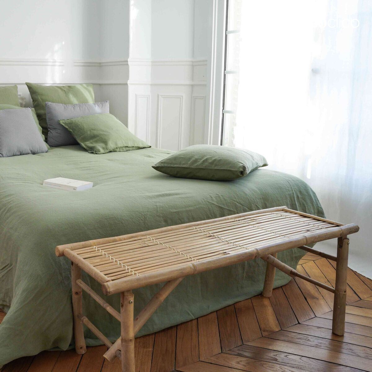 Natural bamboo folding bench Taman