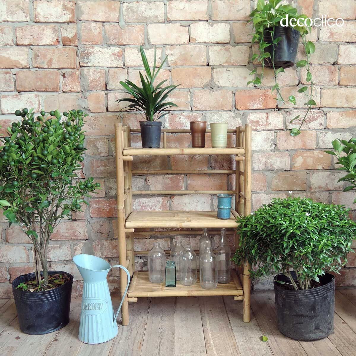 Natural bamboo folding shelf bookcase Taman