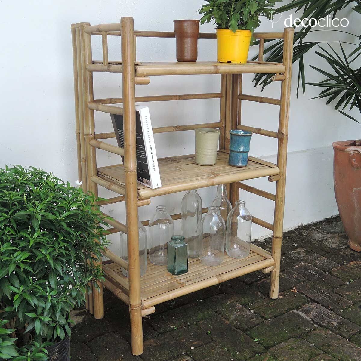 Natural bamboo folding shelf bookcase Taman