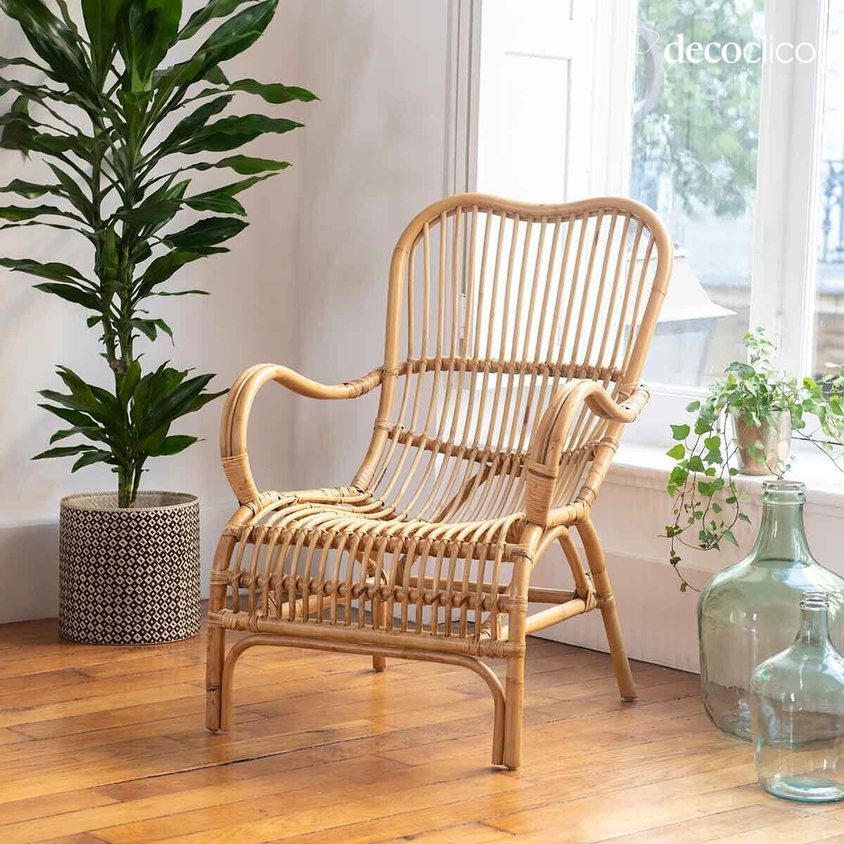Natural rattan armchair Nino