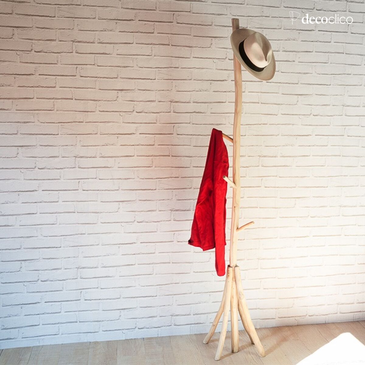 Natural teak coat rack Arly