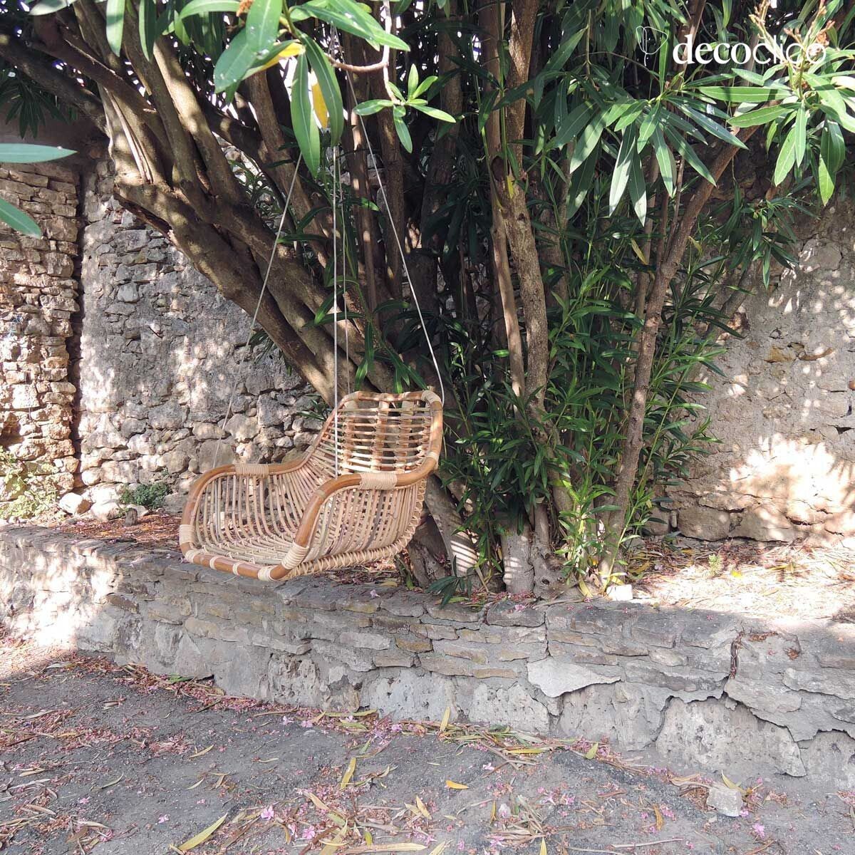 Natural woven rattan hanging chair swing Moka