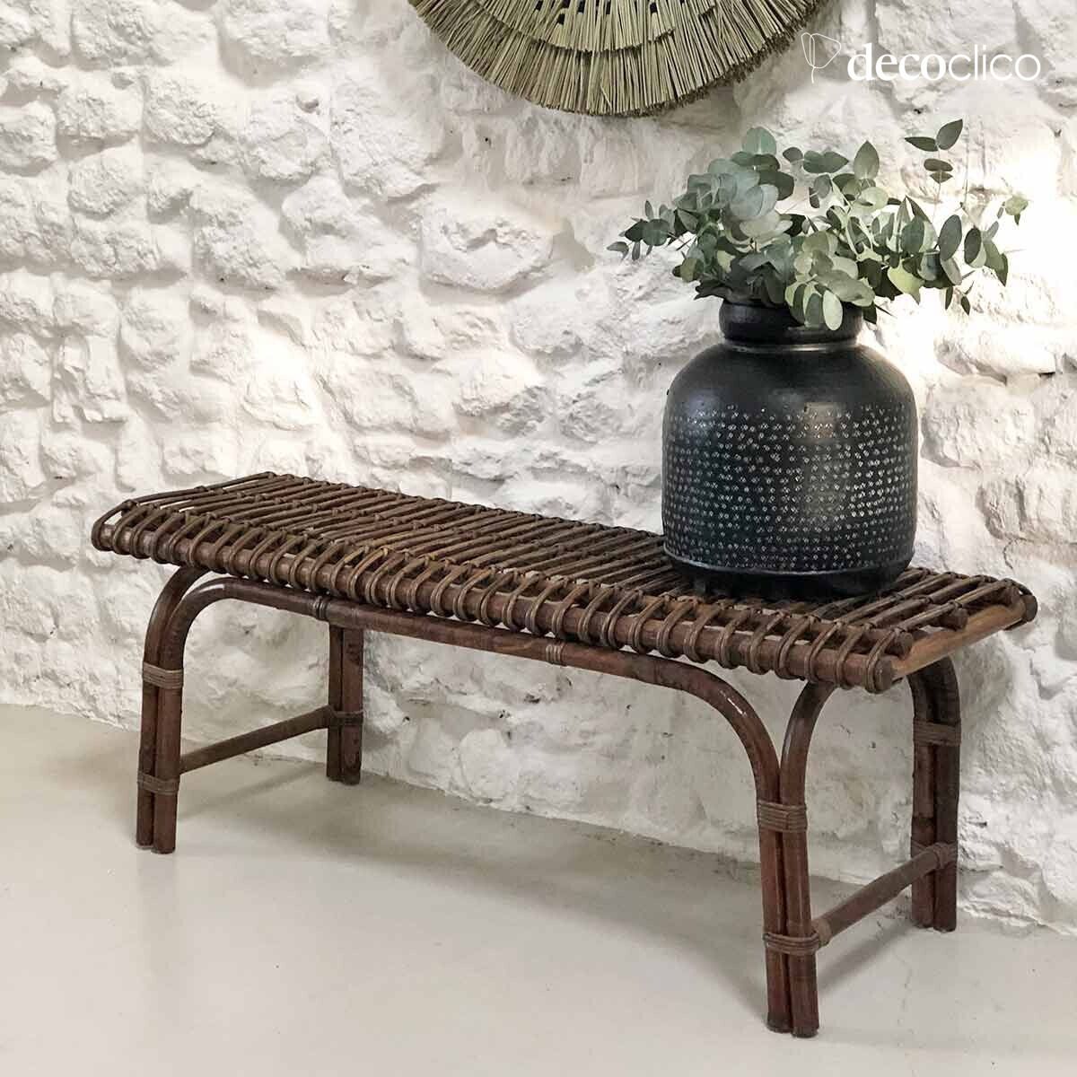 Natuur geweven rotan bedbank