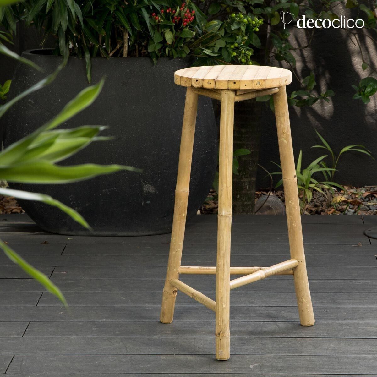 Natuurlijke bamboe driepoot barkruk Taman