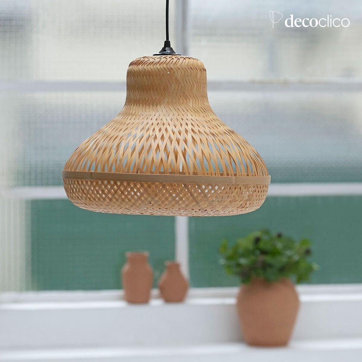 Natuurlijke bamboe peervormige hanger (niet-geëlektrificeerd), handgemaakt