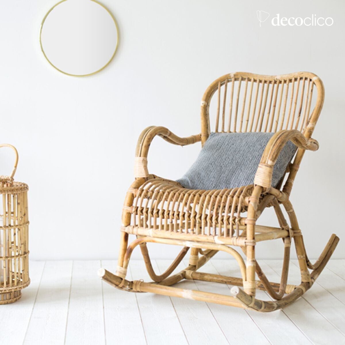 Natuurlijke rotan schommelstoel Moka