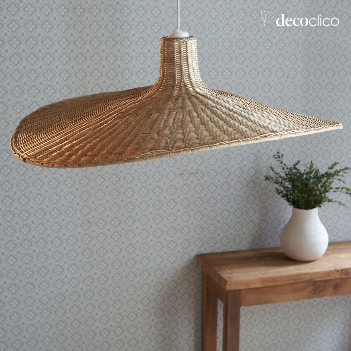 Nicht elektrifizierte Aufhängung in Form einer Schirmform aus geflochtenem Rattan D 90