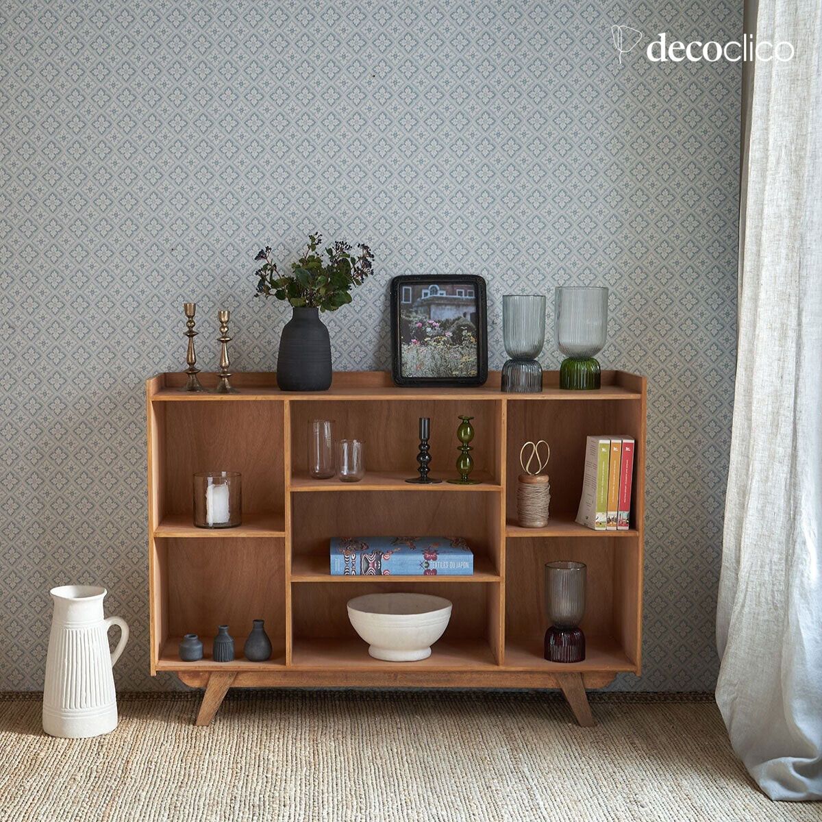 Niedrige Bibliothek aus Mangoholz im Vintage-Look Francis