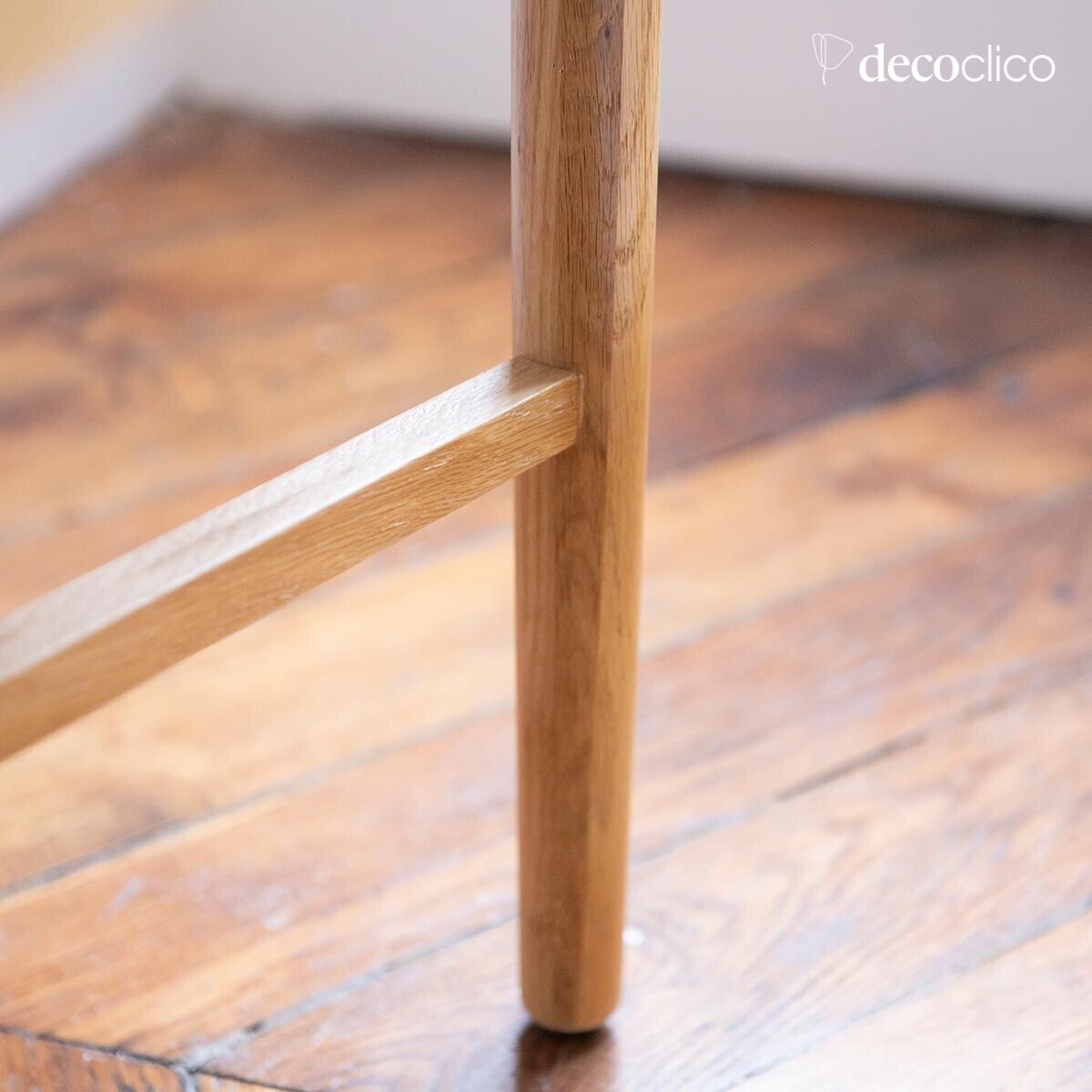 Oak veneer bench with rattan weave Duncan