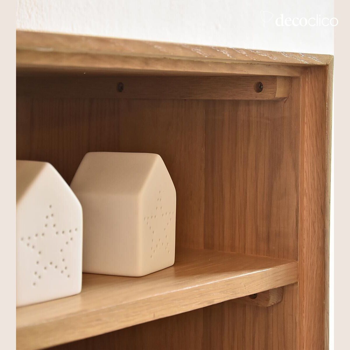 Oak veneer bookcase with matt black metal legs Soho