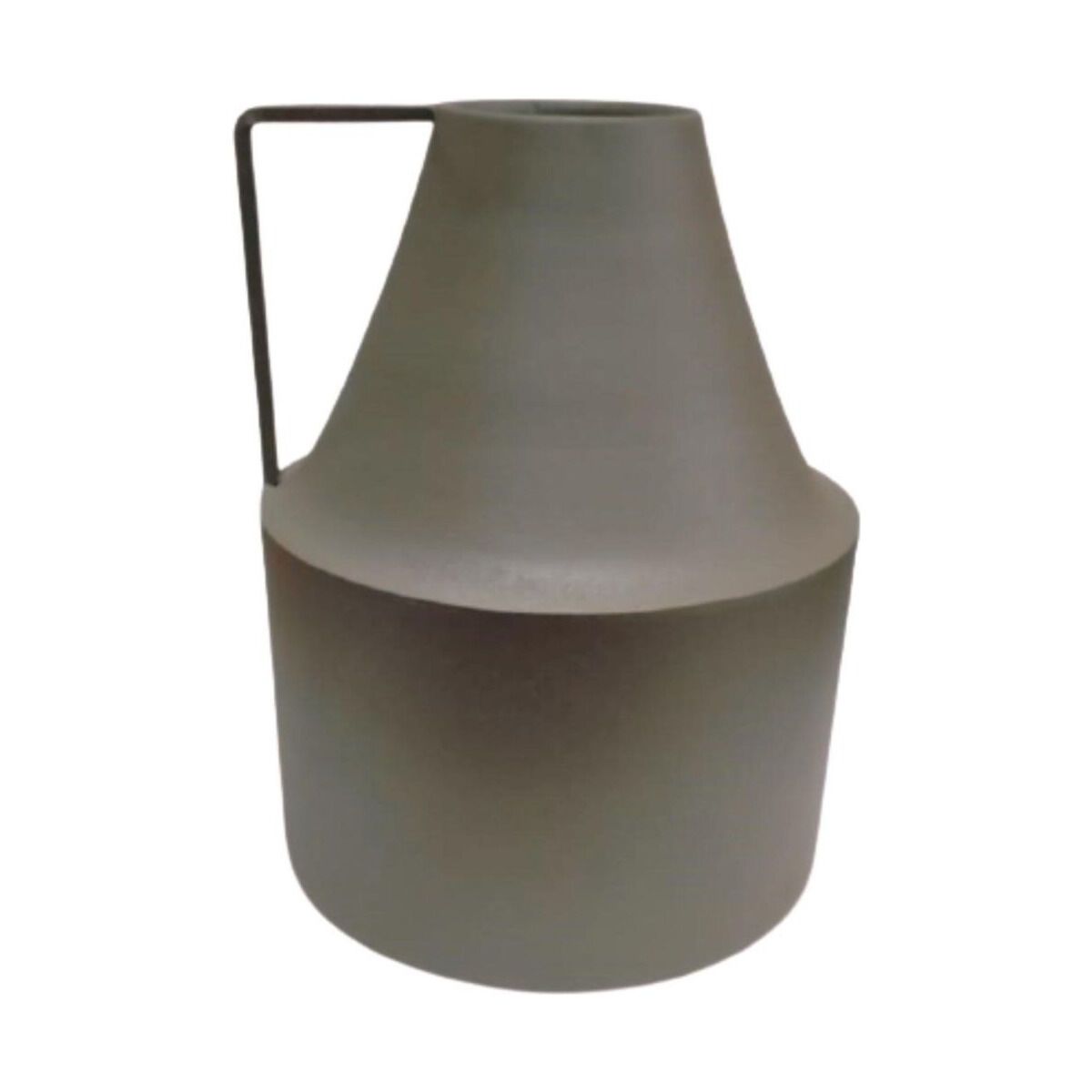 Olijfgroen metalen melkkannetje H25 cm Tosca