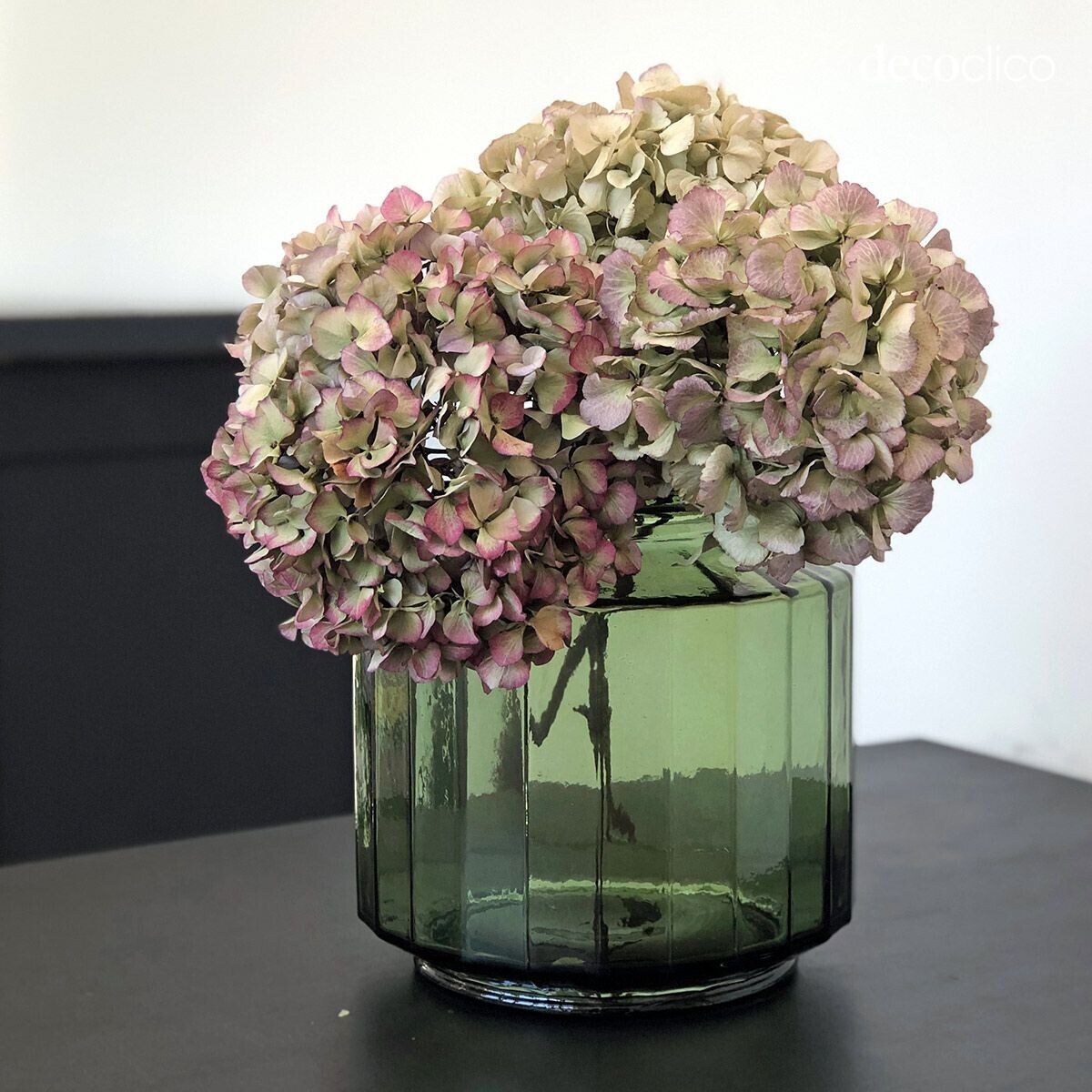 Olivgrünes, facettiertes 6-l-Recyclingglas Marigold