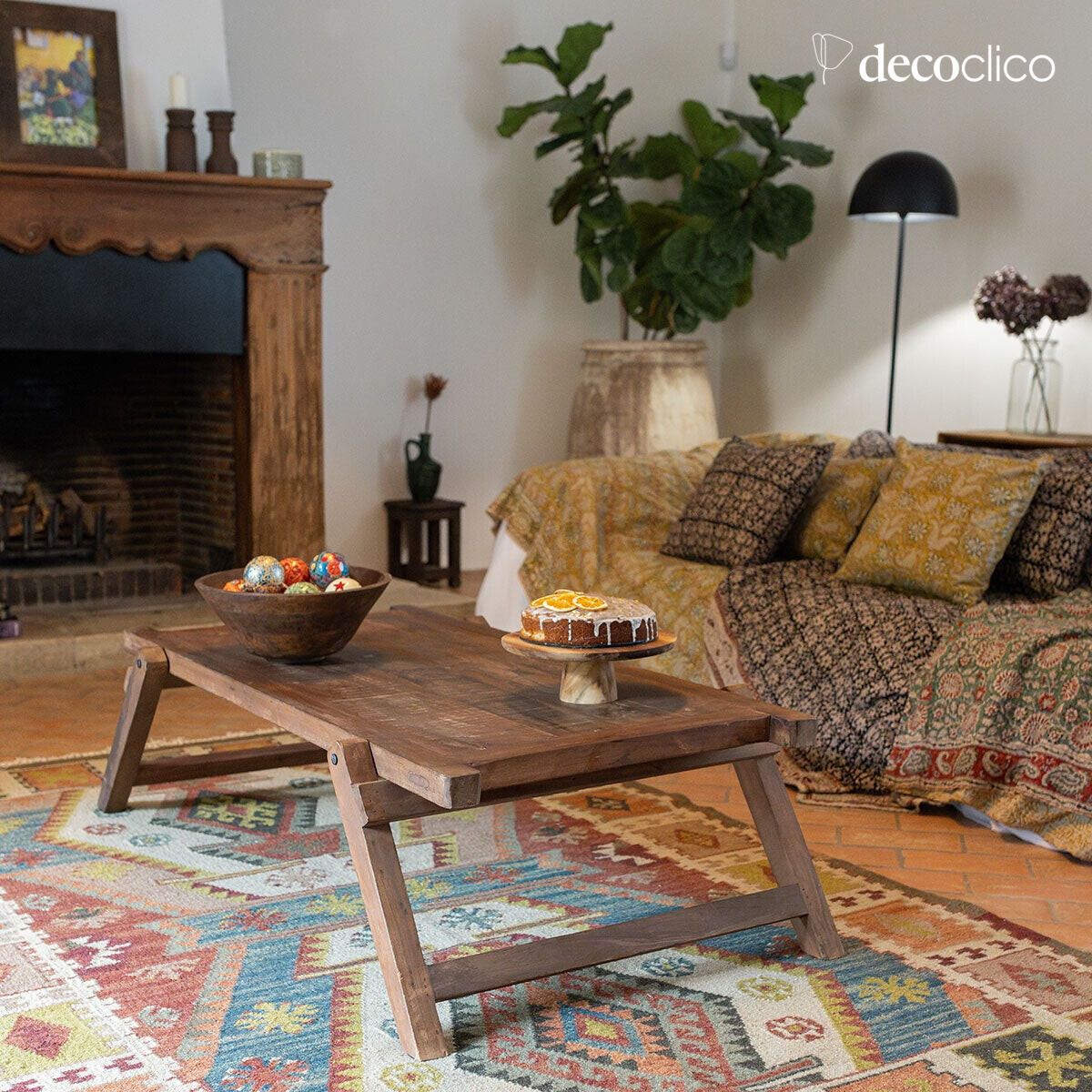 Opvouwbare salontafel van gerecycled hout Pamir