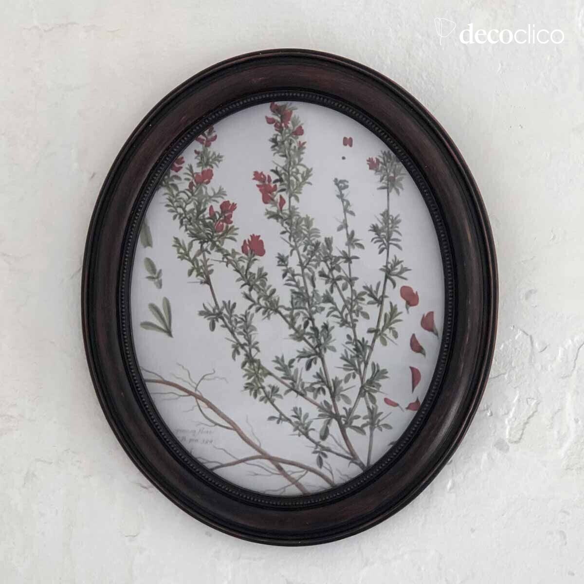 Oval photo frame with molded wood effect and beaded frieze 31 x 26 cm Manderley