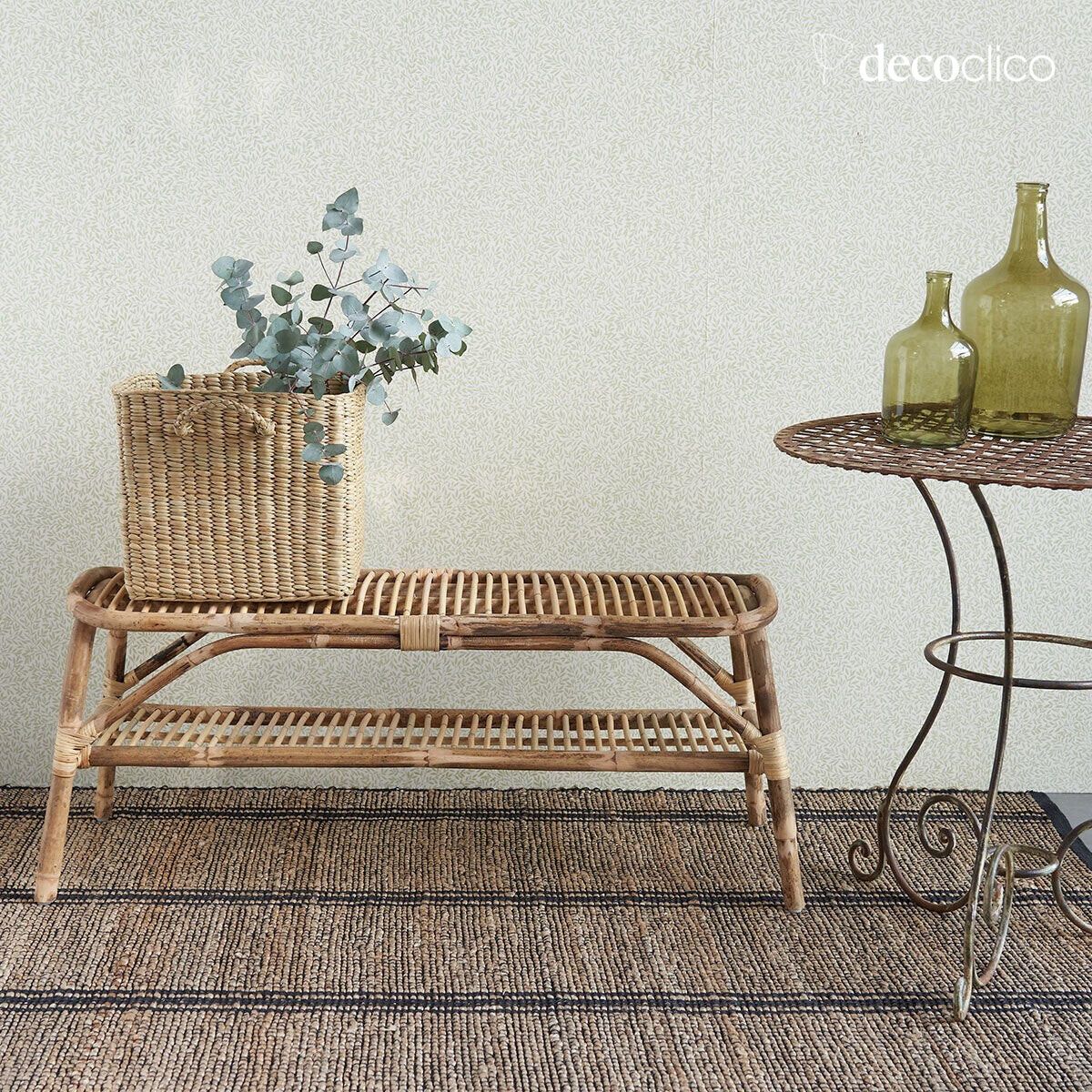 Panca da letto in rattan a due livelli