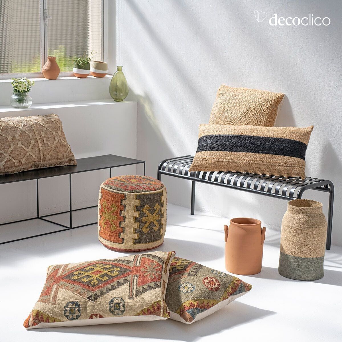 Panchina in ferro battuto nero