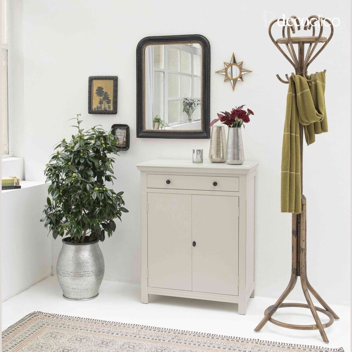 Papegaaienkapstok met 6 rotan haken Casatera