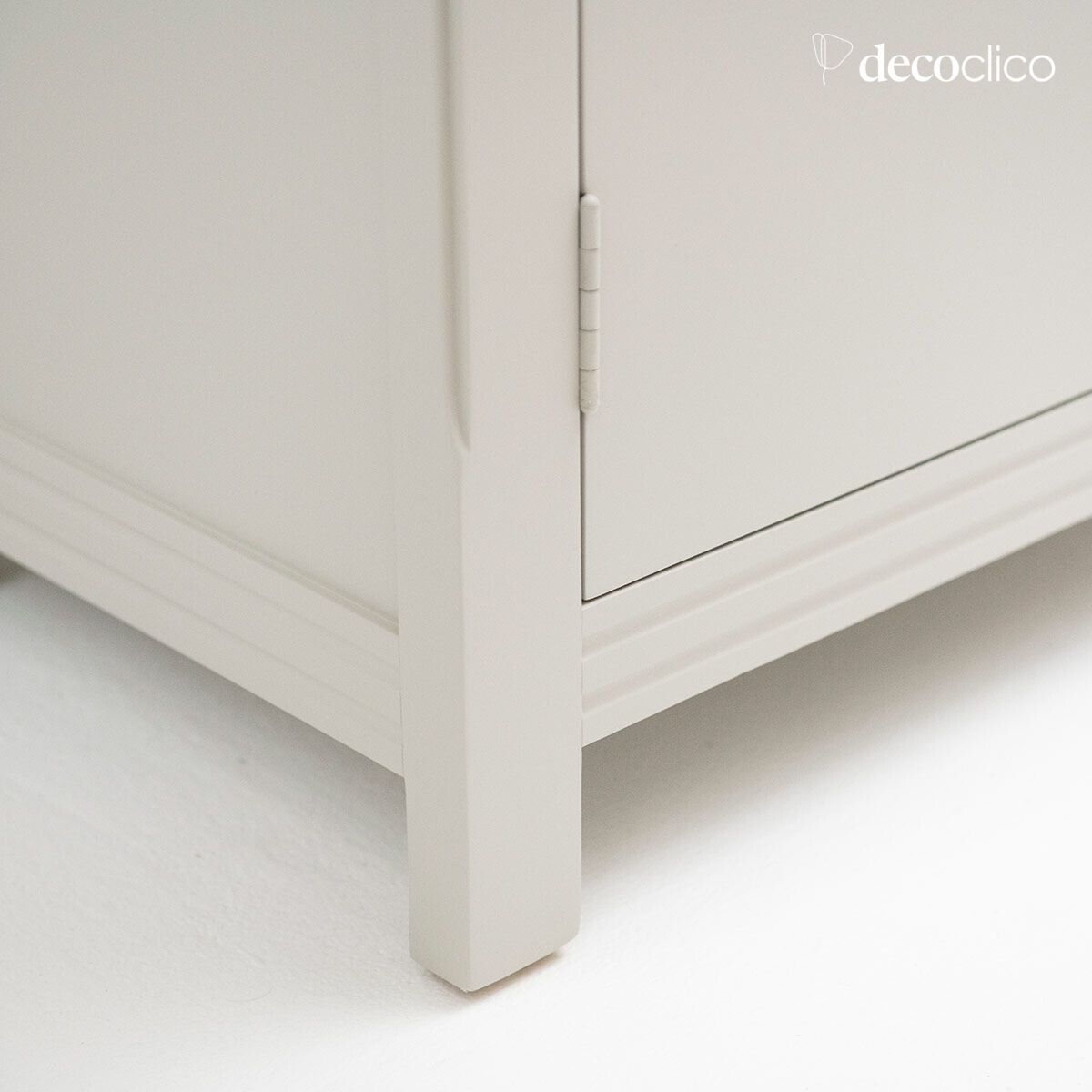 Pariser Sideboard 2 Türen 1 Schublade aus Seekiefer hellgrau Léandre