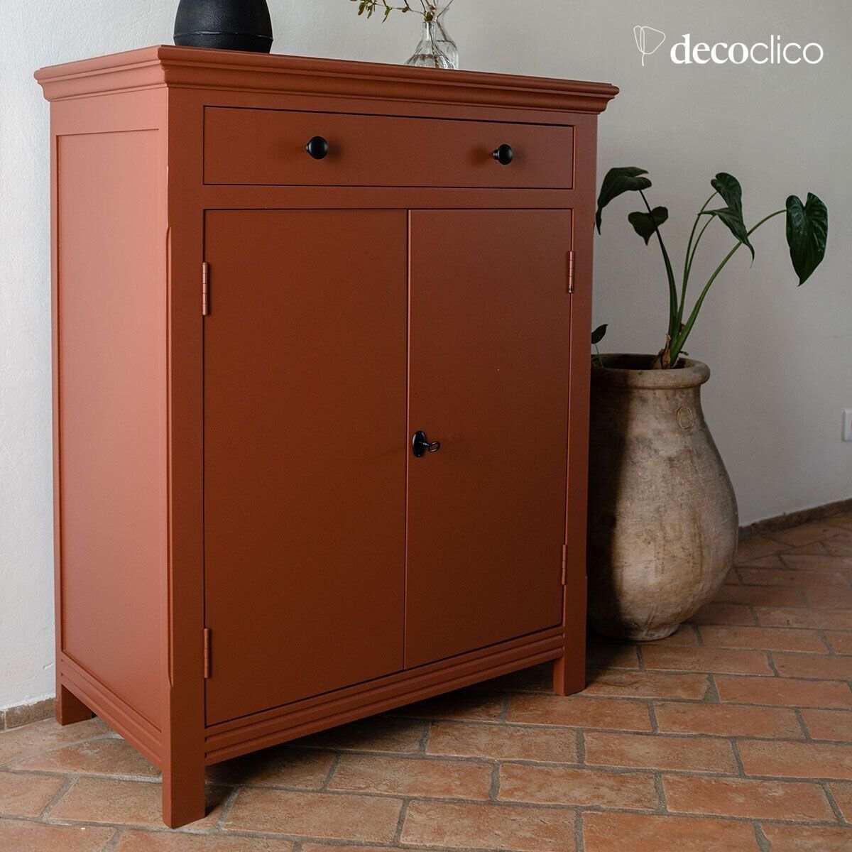 Pariser Sideboard, 2 Türen, 1 Schublade, Seekiefer Terracotta Léandre  Decoclico