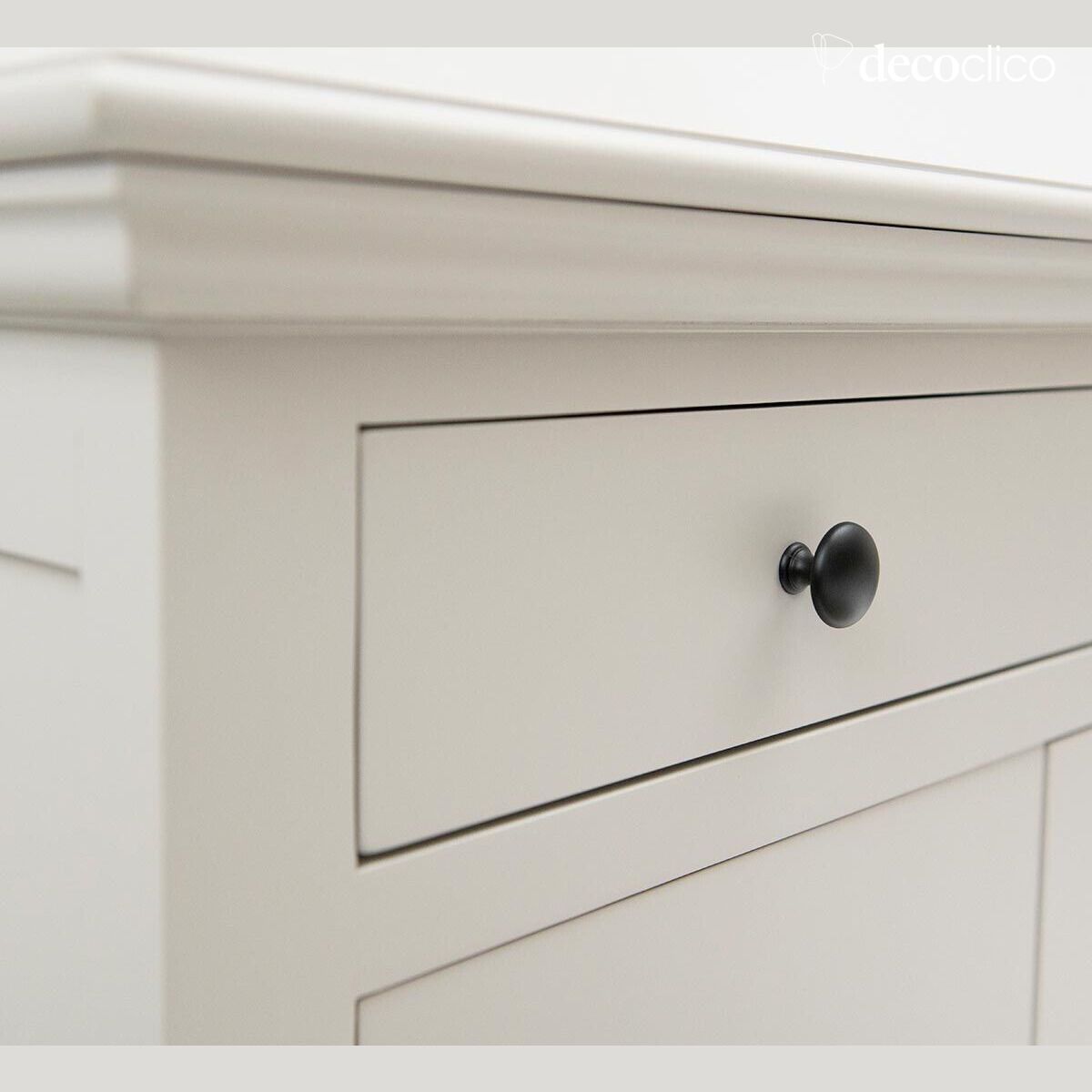 Parisian sideboard with 2 doors and 1 drawer in light gray maritime pine Léandre