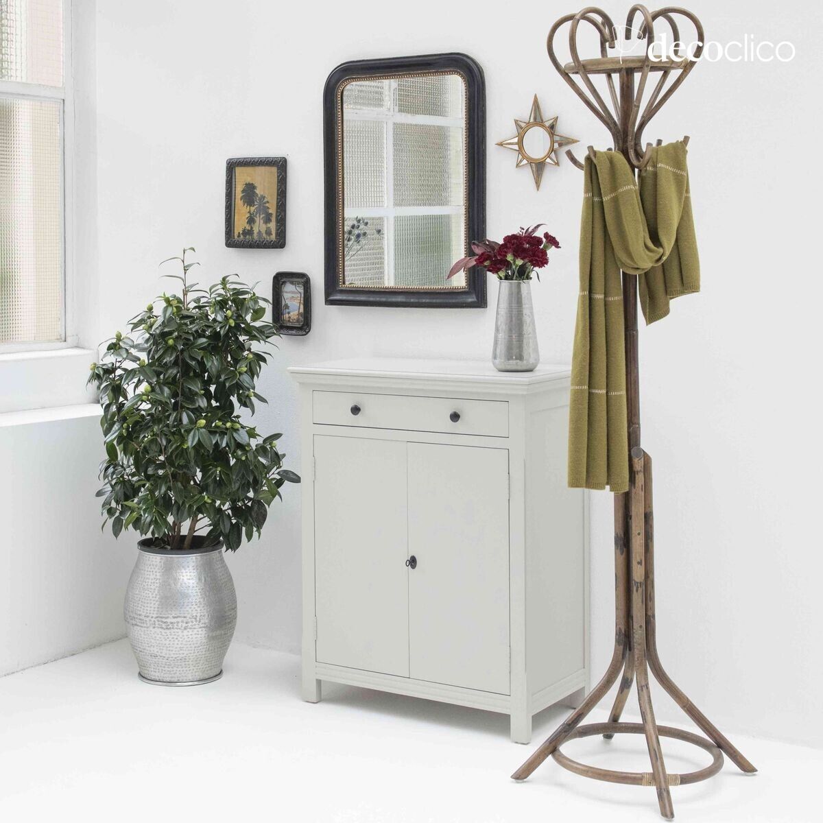 Parrot coat rack with 6 rattan hooks Casatera