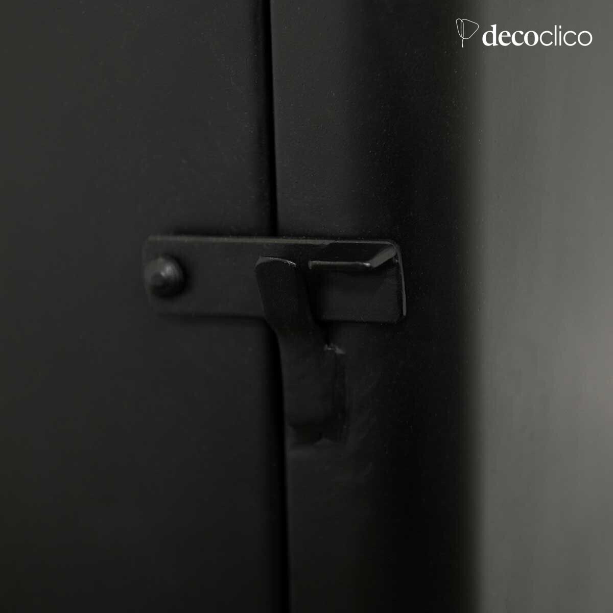 Pequeño aparador de 1 puerta y 1 cajón de metal negro mate Bonnie