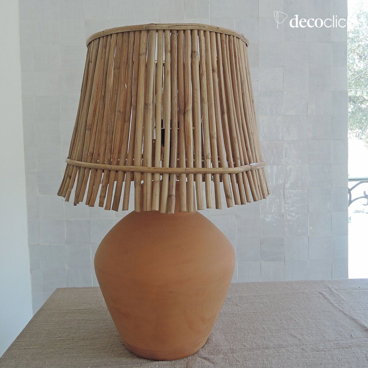 Pied de lampe en terre cuite terracotta Alma fait main