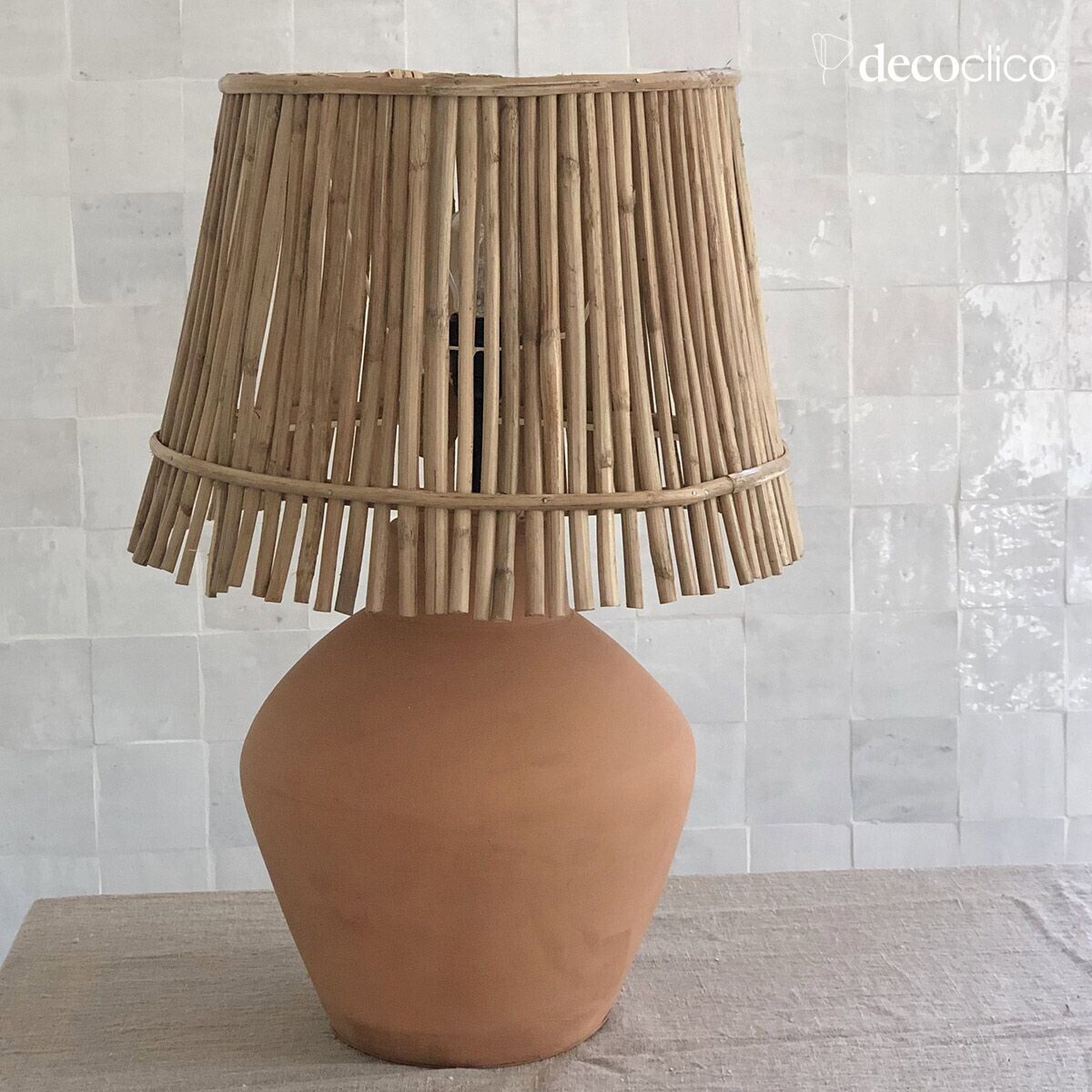 Pied de lampe en terre cuite terracotta Alma fait main