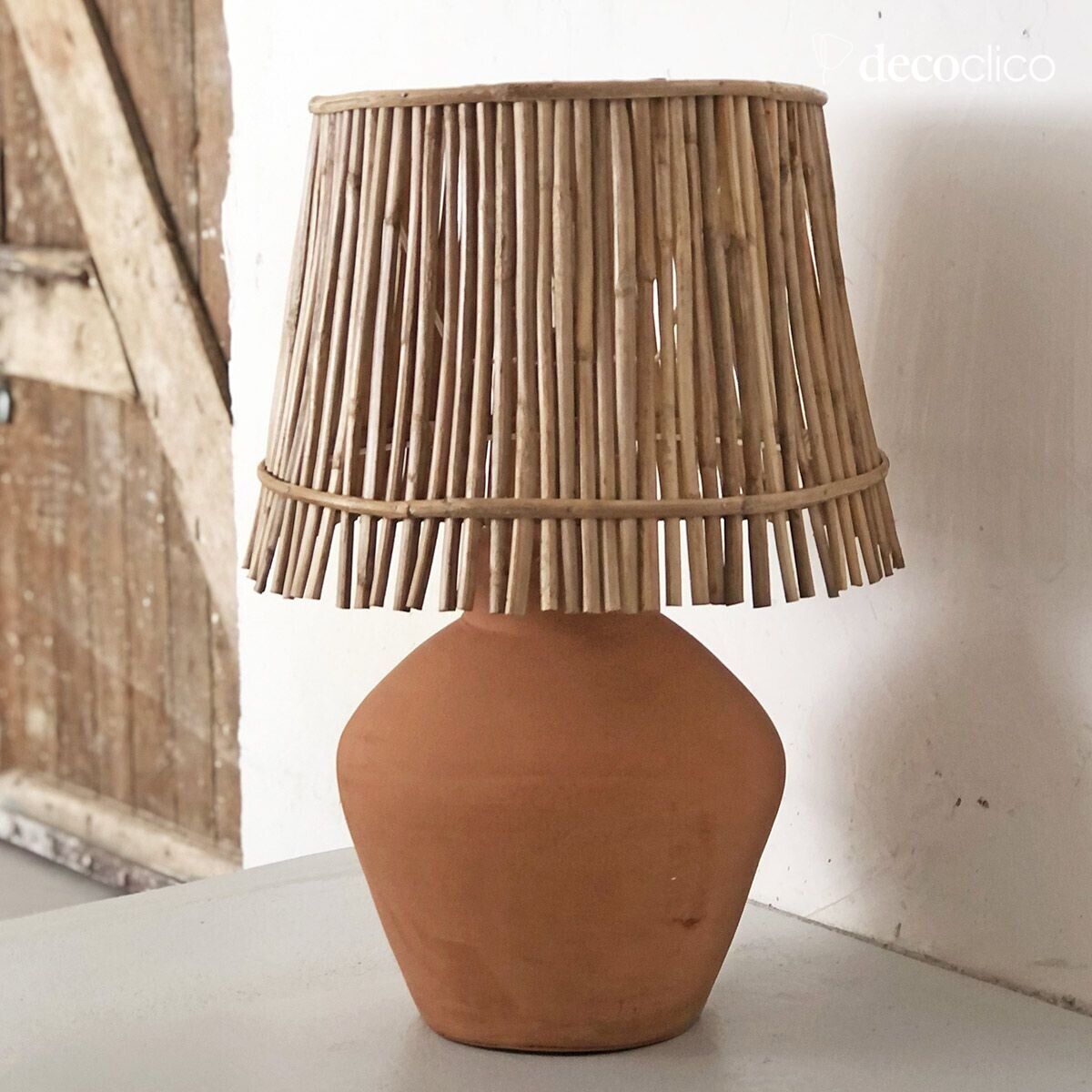 Piedistallo per lampada in terracotta Alma fatto a mano