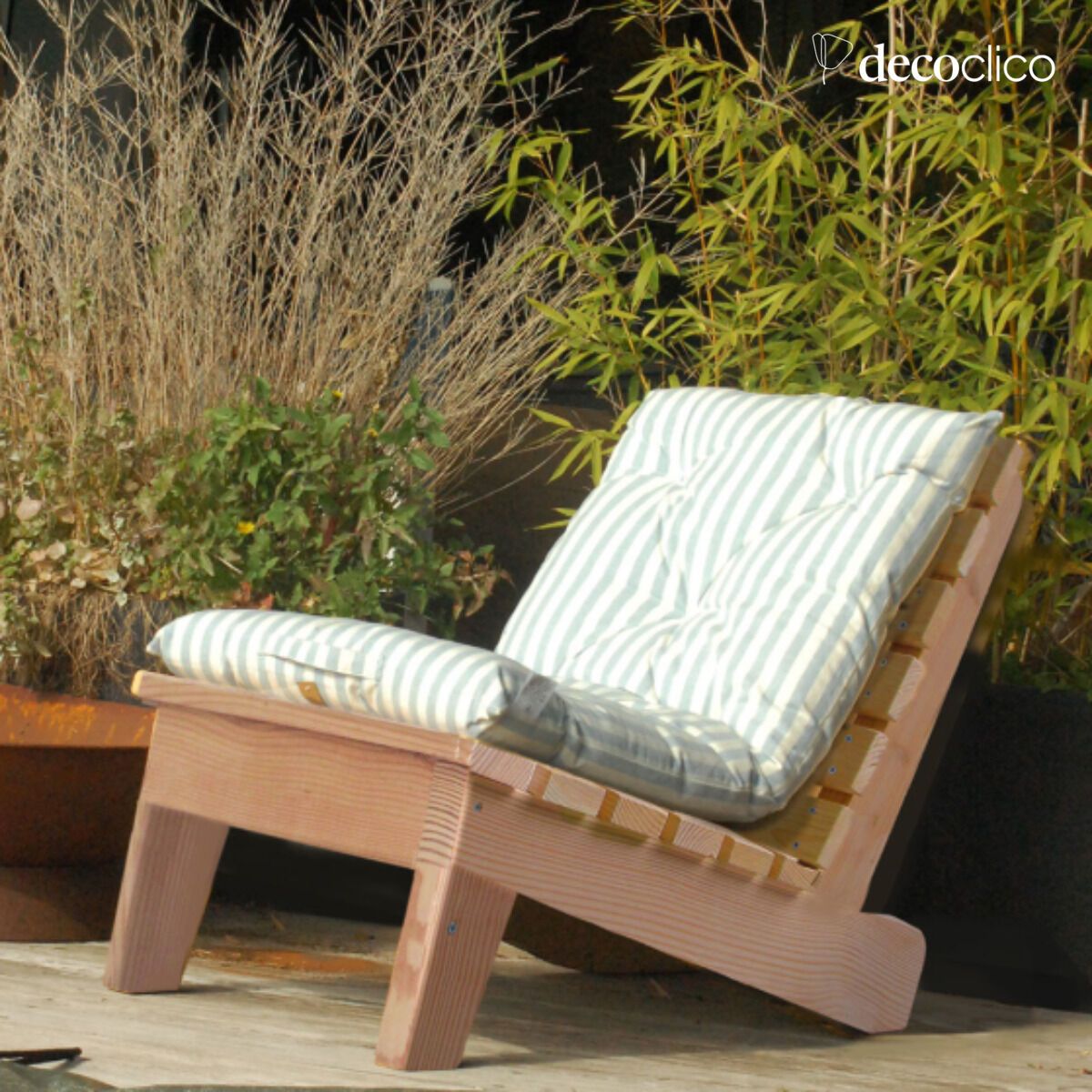 Piumino trapuntato in cotone a righe blu e bianche Laursen