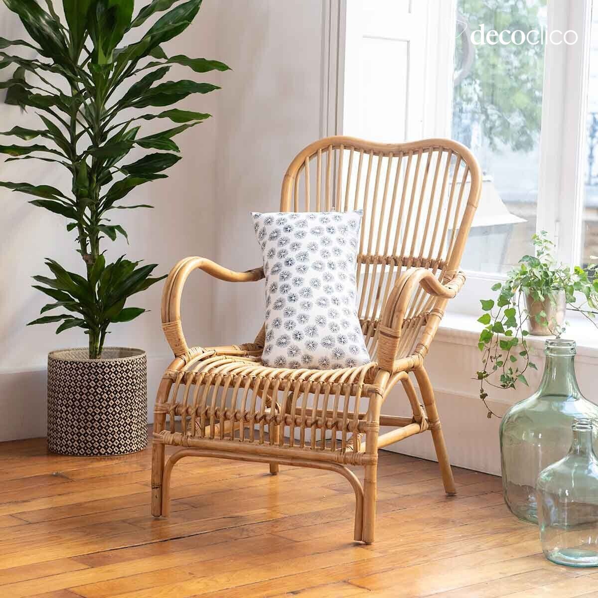 Poltrona in rattan naturale Nino