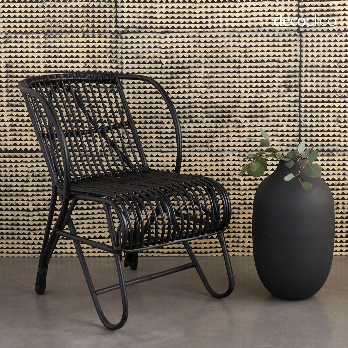 Poltrona in rattan nero
