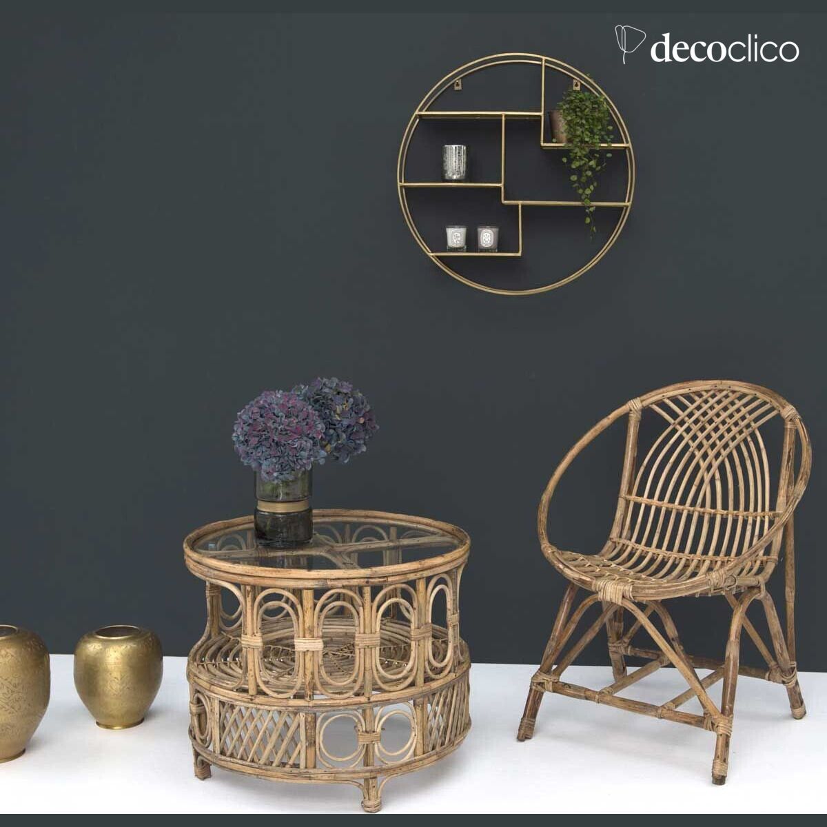 Poltrona vintage in rattan naturale Gigi