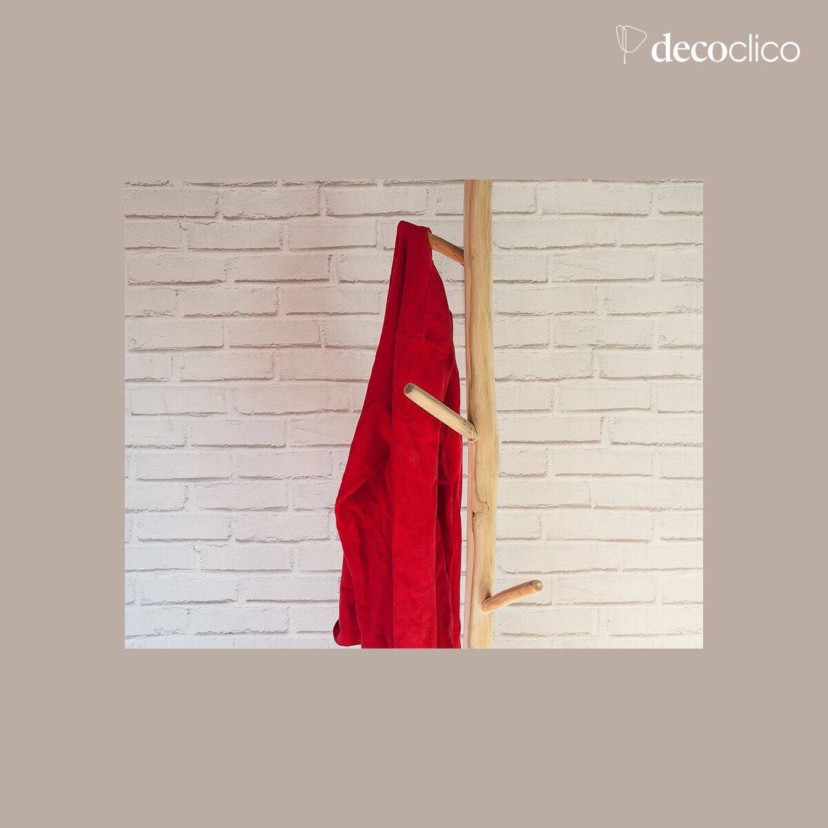 Porte-manteau en teck naturel Arly