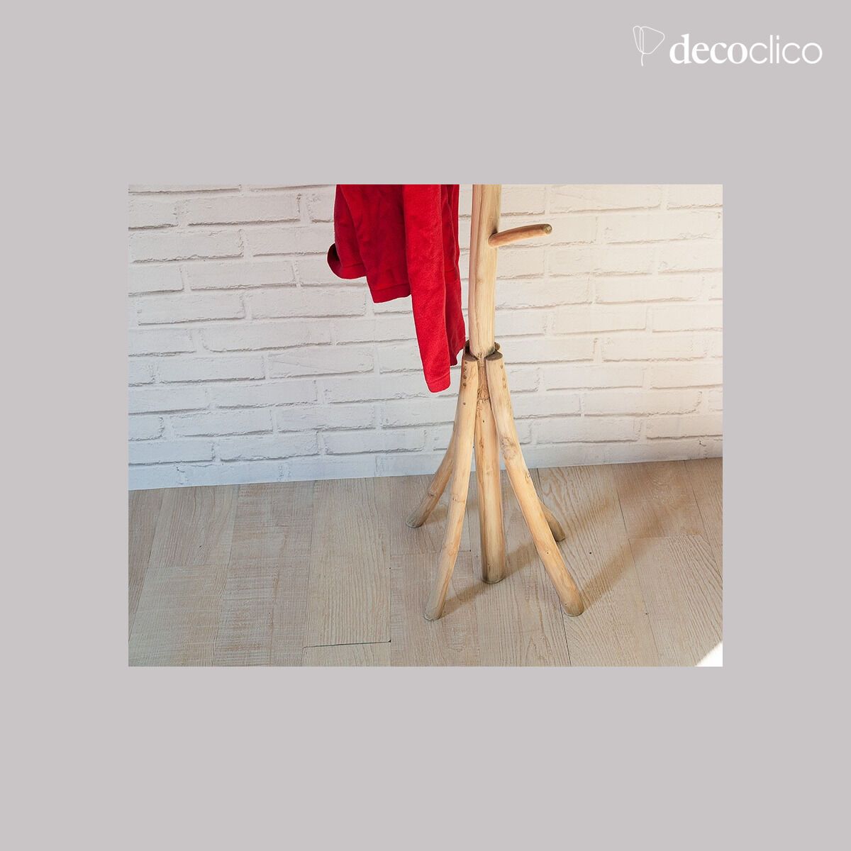 Porte-manteau en teck naturel Arly