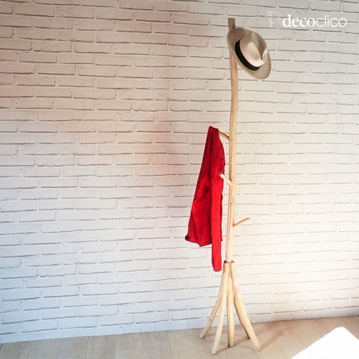 Porte-manteau en teck naturel Arly