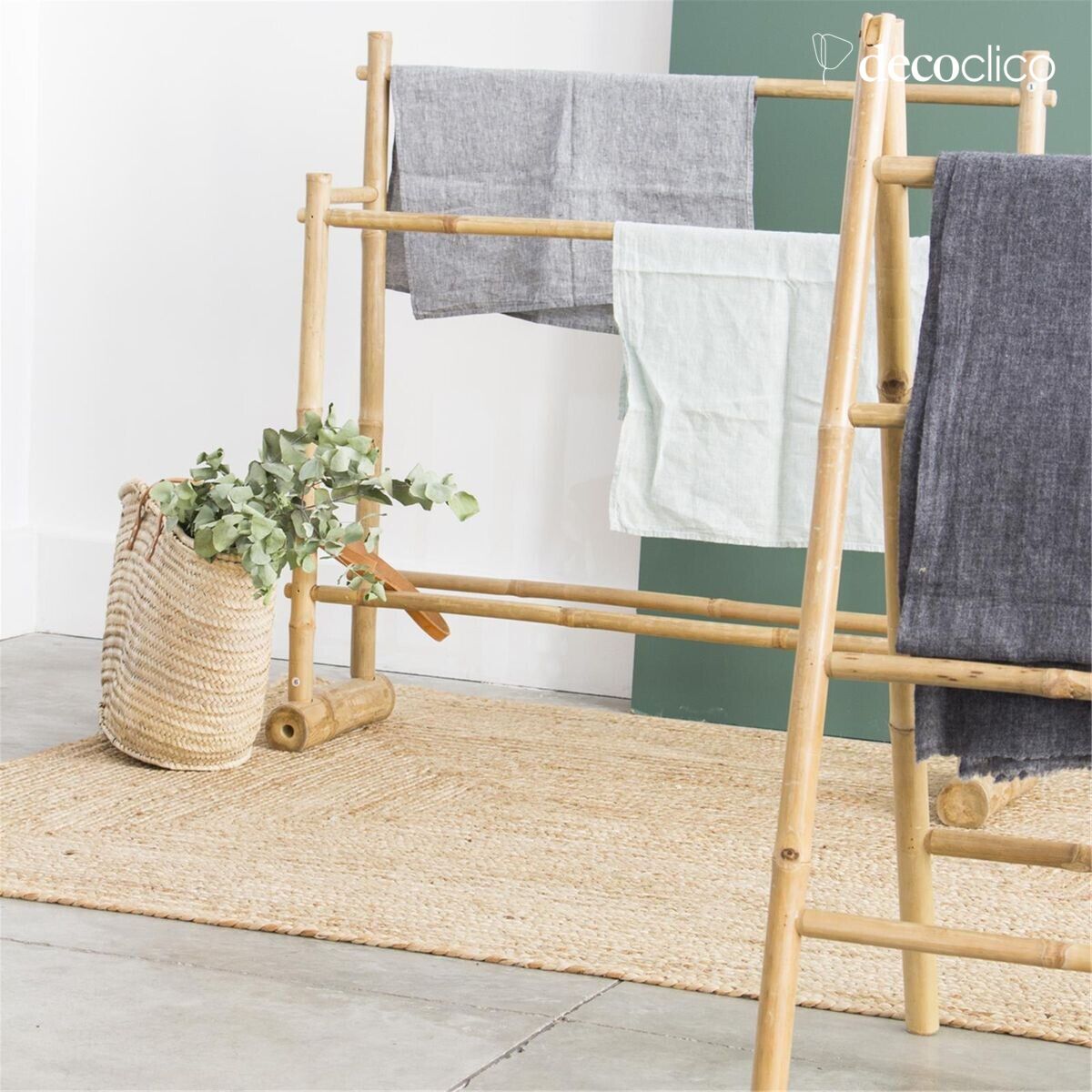 Porte-serviette double en bambou naturel Taman