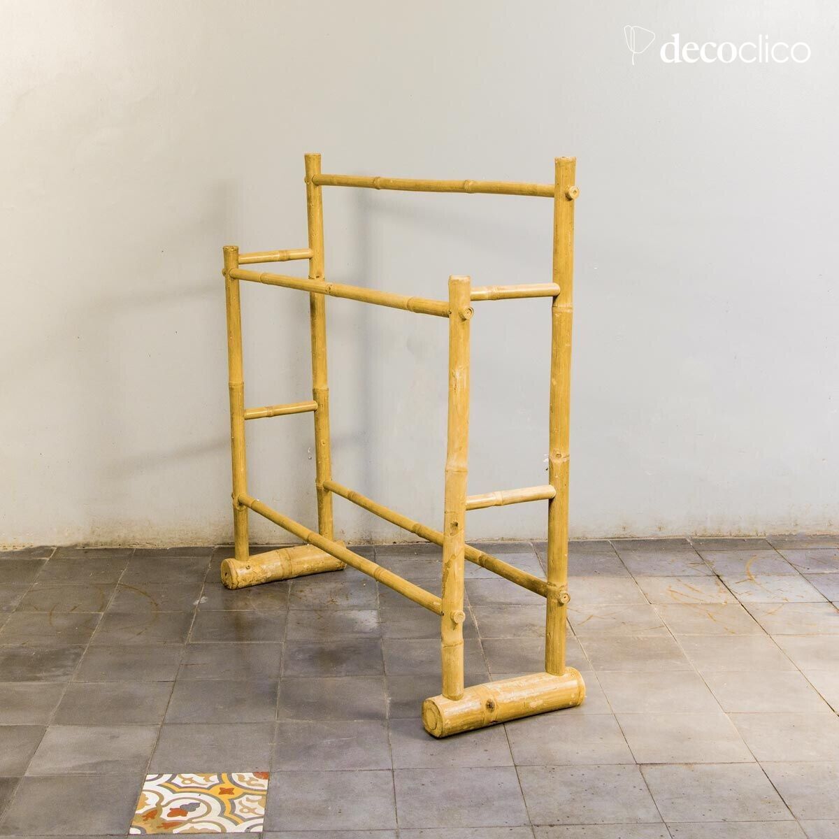 Porte-serviette double en bambou naturel Taman