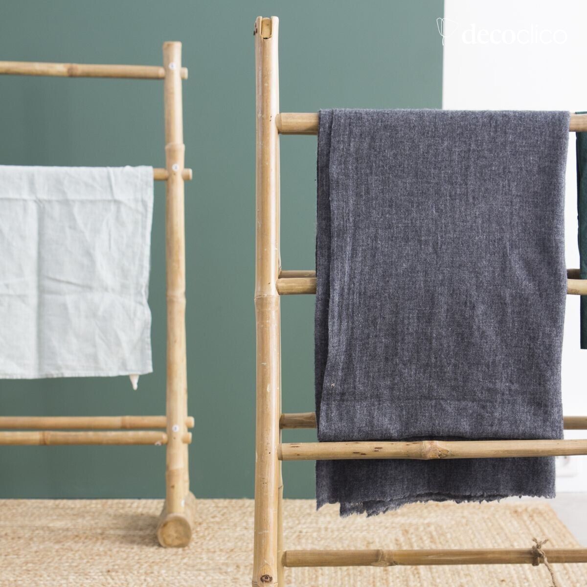 Porte-serviette double en bambou naturel Taman