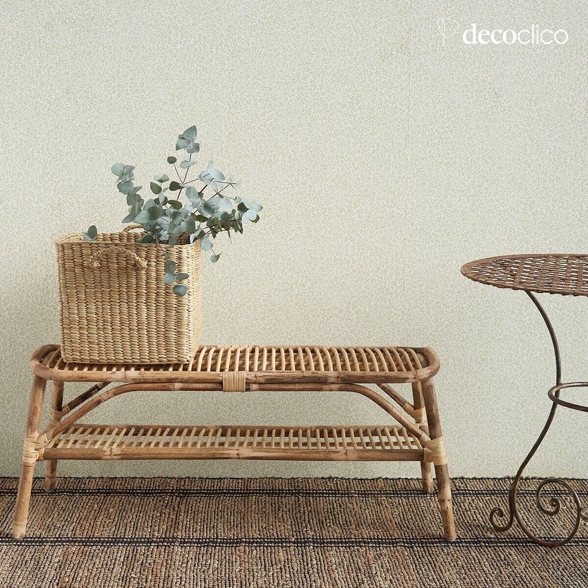 Rattan bed end bench with 2 levels