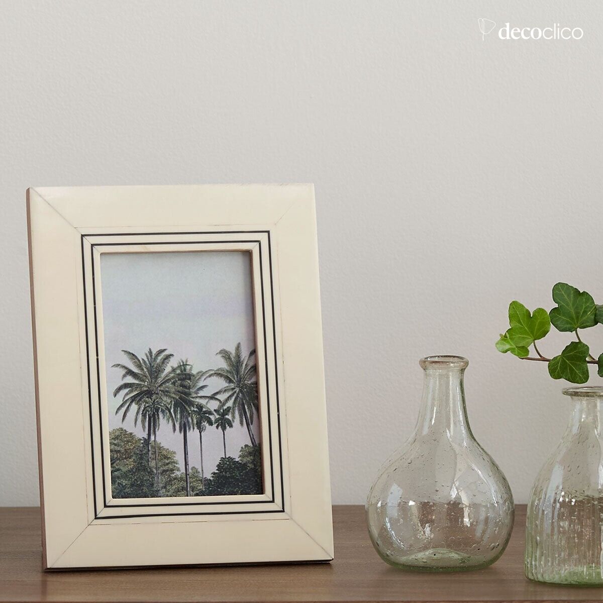 Rechteckiger Aufsatzrahmen in Elfenbeinoptik (Kunstharz) Manali