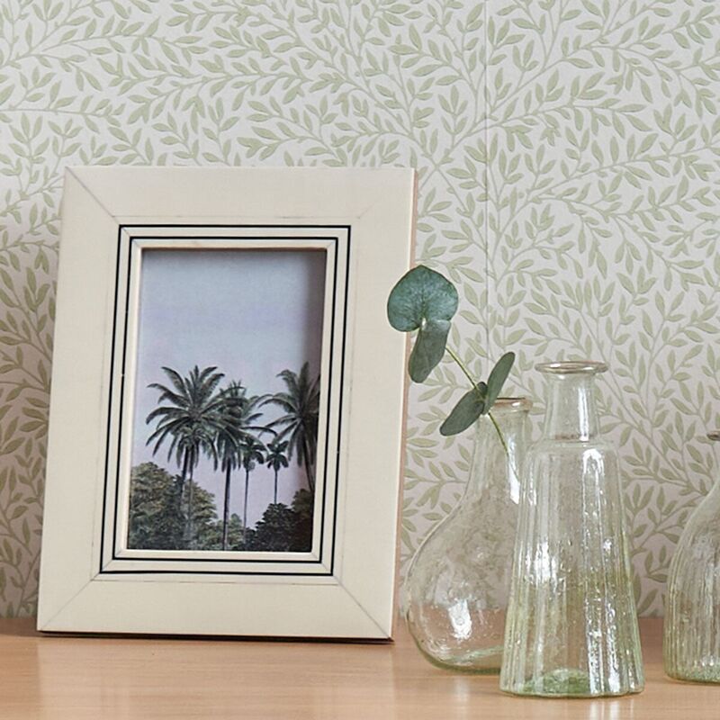 Rechteckiger Aufsatzrahmen in Elfenbeinoptik (Kunstharz) Manali