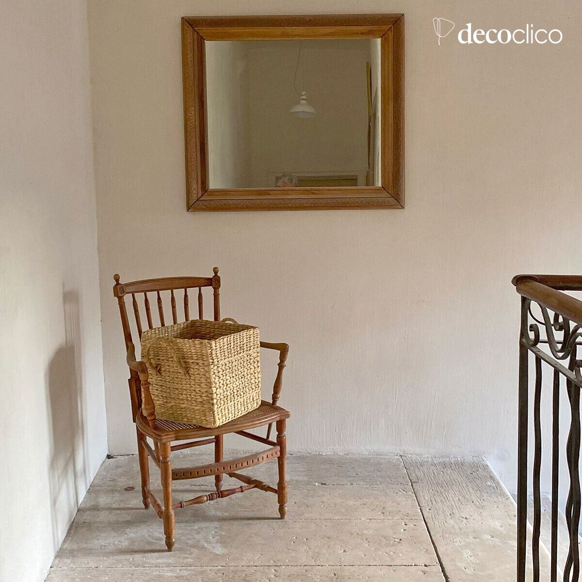 Rechteckiger quadratischer Korb aus Wasserhyazinthe Céleste