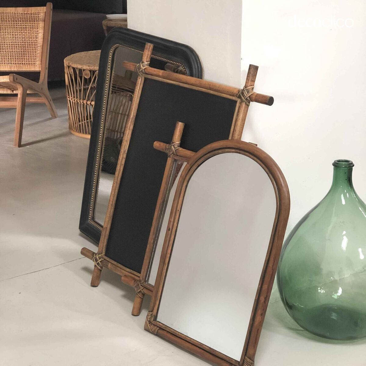 Rechteckiger Rattanspiegel 59 x 44 cm  Marcel